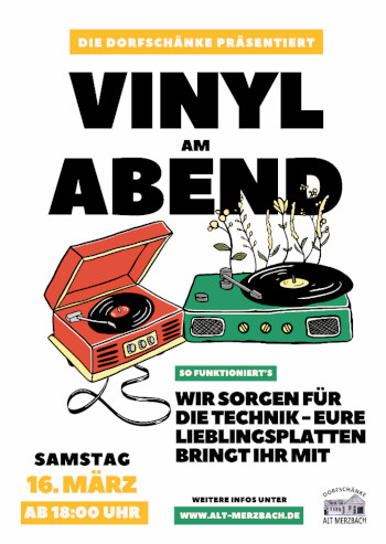 Plakat Vinyl am Abend