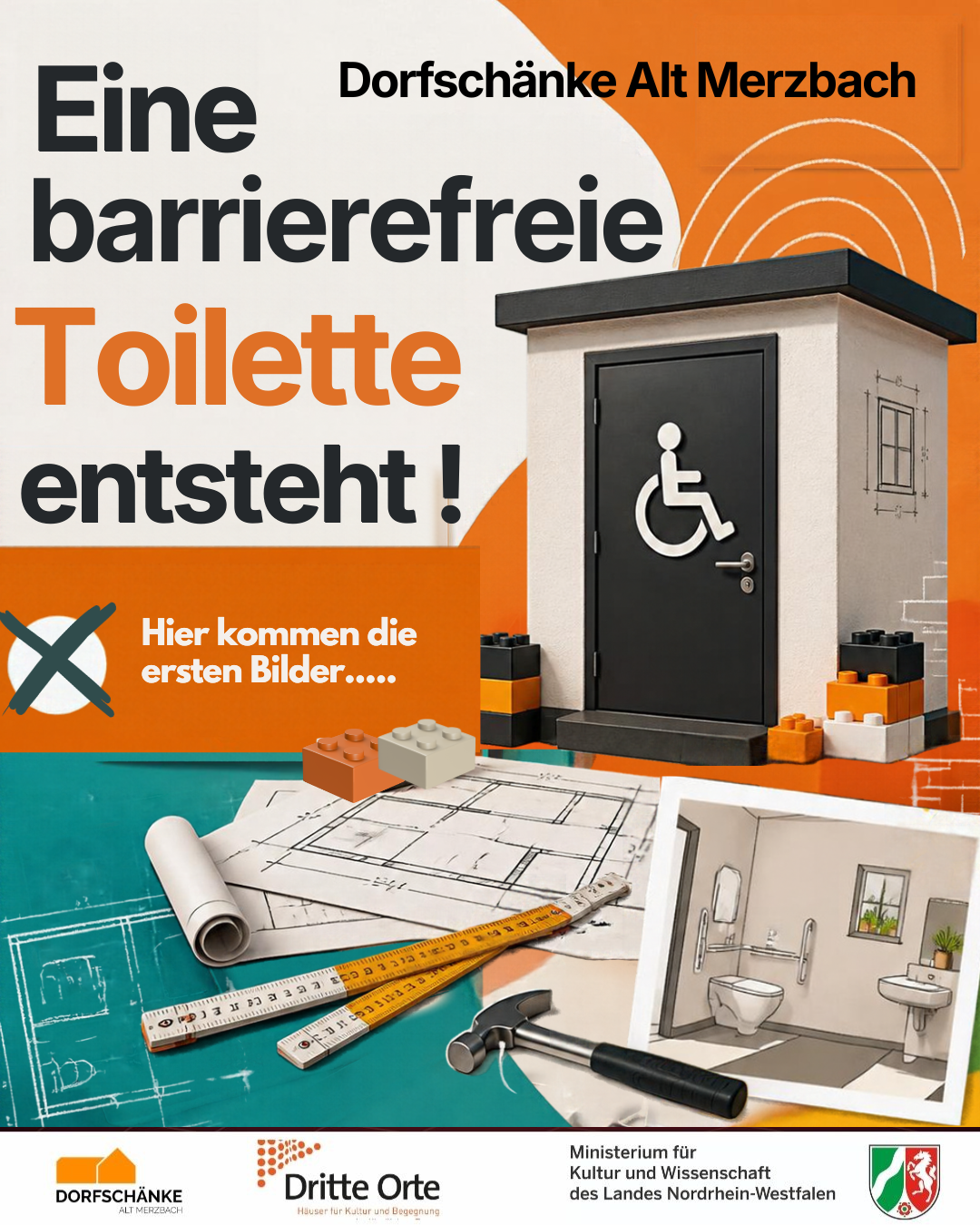 Es geht wieder los! Unser neues Projekt ist gestartet. Es entsteht in Eigenleistung ein barrierefreies WC. Hier kommen die ersten Bilder.